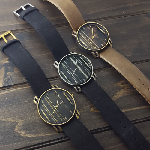 Nickel/Black Linear Watch