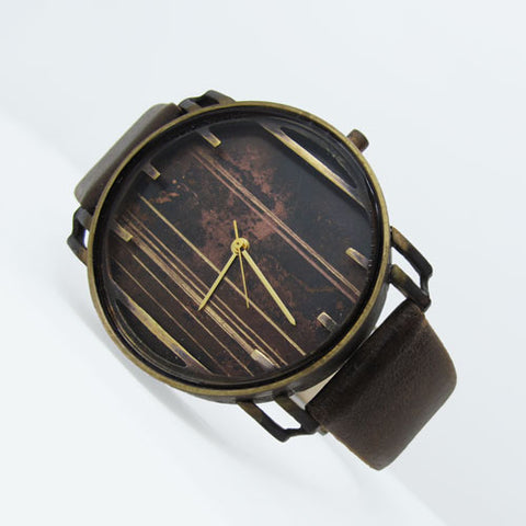 handmade bronze quartz watch wristwatch unisex men's fashion accessories
